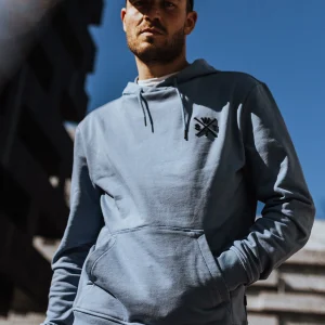 Sweat Hoodie Spray-S - Bleu Gris