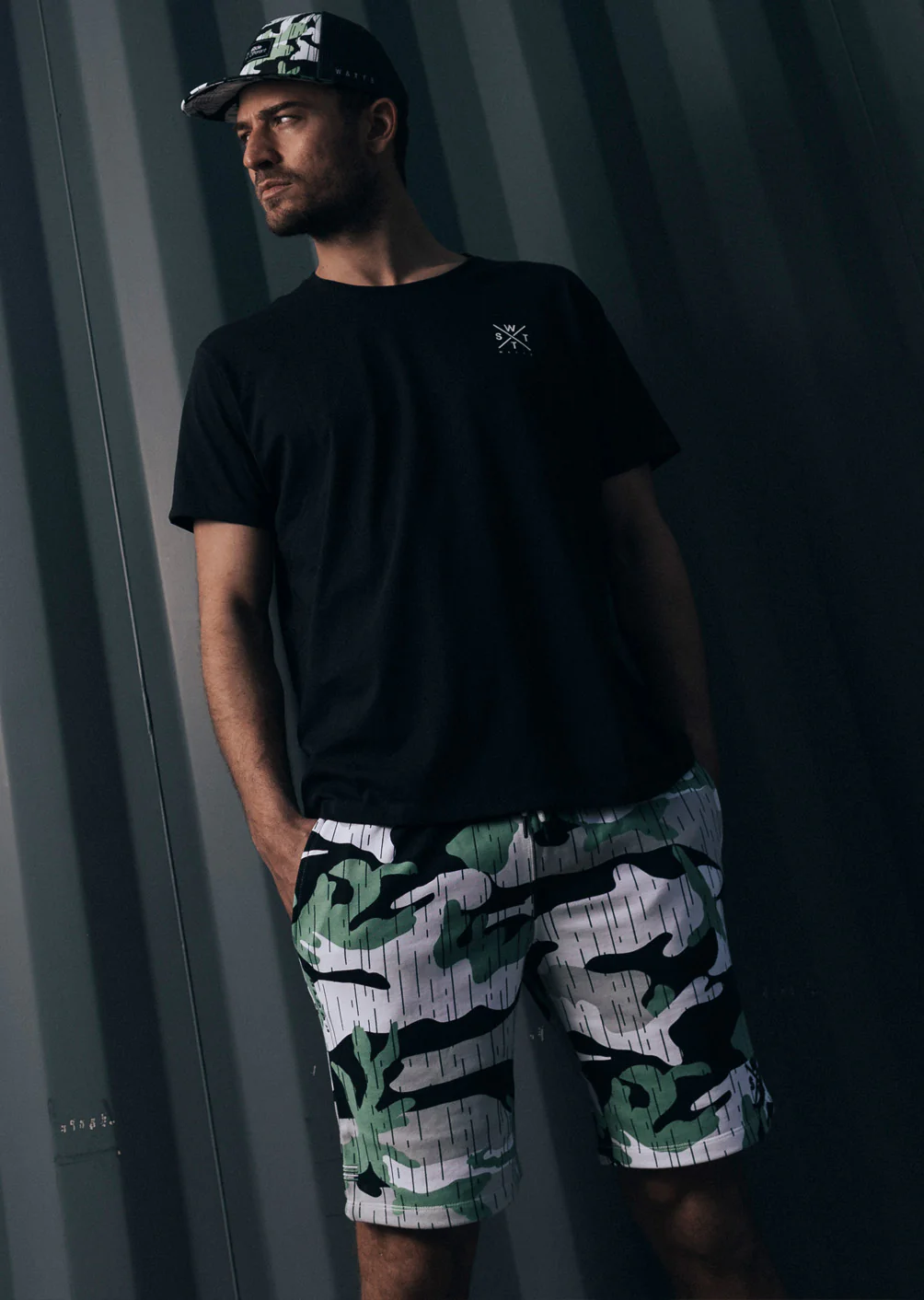 Short Venice - Imprimé Vert Sauge