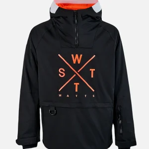 Veste de ski X-Metod junior - Noir et Orange fluo