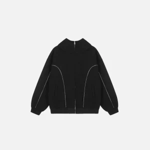 Zip Up Hoodie Curved Seam