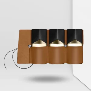 Étui en cuir, Trilogie Parfum Land Sea Air