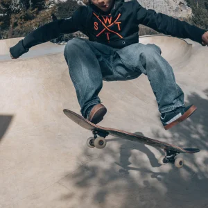 Sweat à capuche Spray Junior - Noir et Orange Fluo