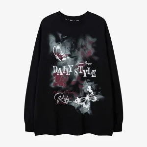 Long Sleeve Butterfly Script