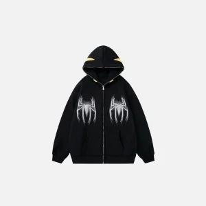 Zip Up Hoodie Gothic Web