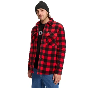 Volcom Bowered Fleece LS-Lifeguard Red