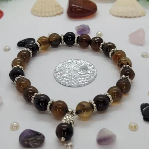 Bracelet pierre Agate café