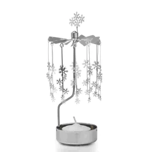 Carrousel Pluie d&rsquo;étoiles des neiges argenté