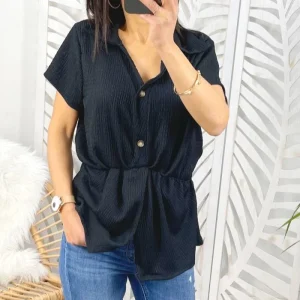 Chemise à boutons noire