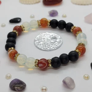 Bracelet Cornaline, Onyx, Opaline