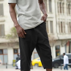 Bermuda jean qabail noir