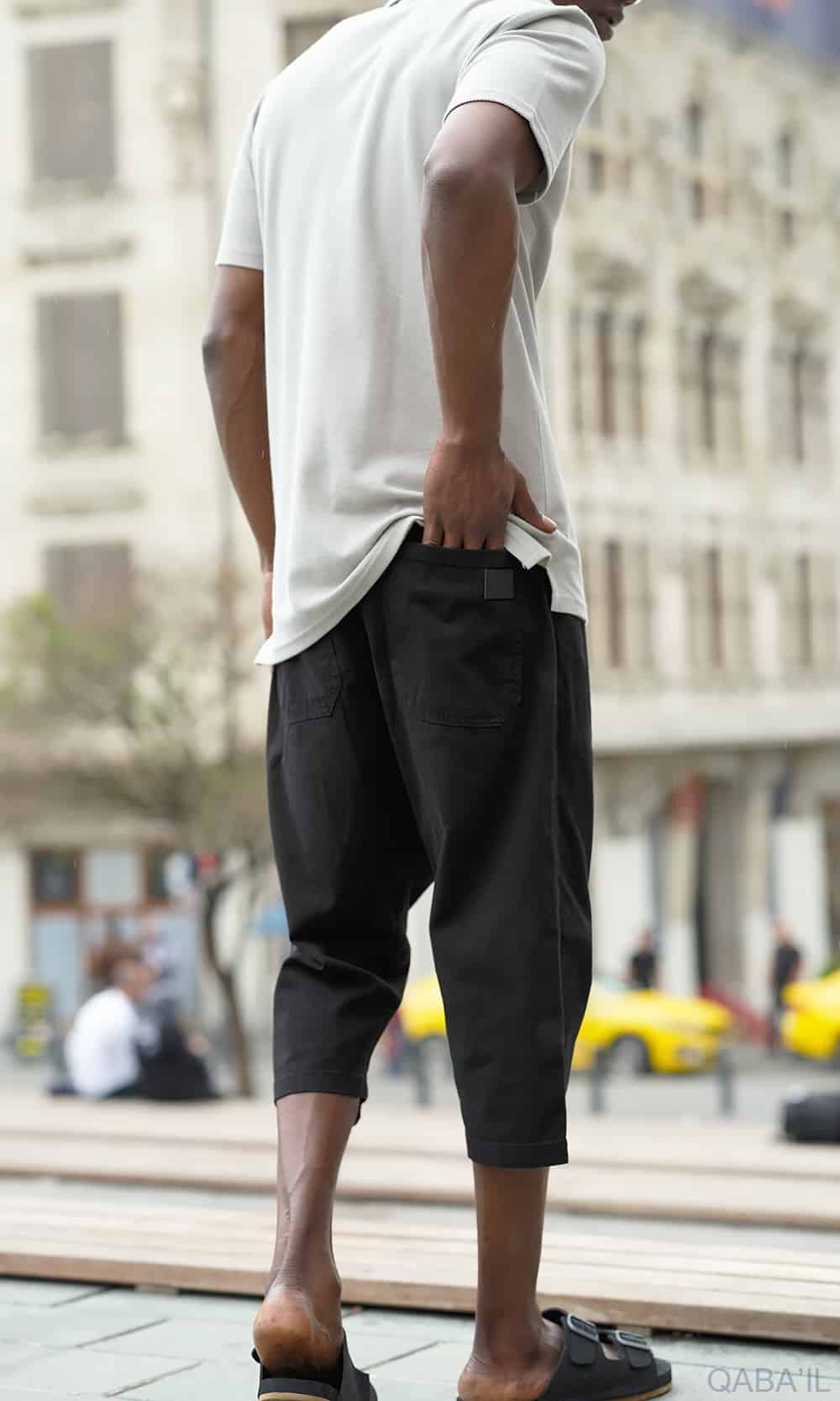 Bermuda jean qabail noir – Image 2