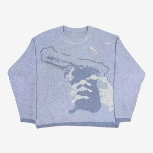 Knitted Sweater Hand'S Up