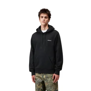 Carhartt Wip Hooded Script Embroidery Sweat - Black / White