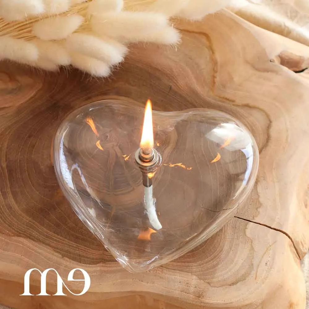 Lampe à huile coeur