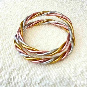 Bracelet Bouddhiste ondulé doré