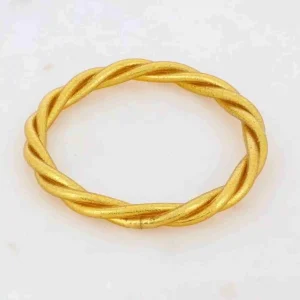 Jonc bouddhiste torsadé doré