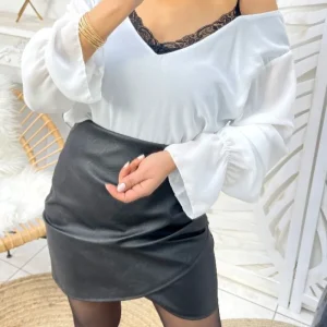 Jupe simili-cuir noire