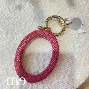 Porte clé rose galuchat F Bramli