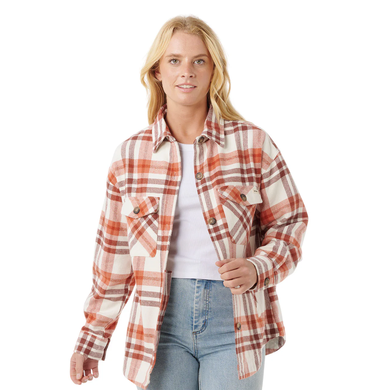 Rip Curl Oceanic L/S Flannel Shirt - Brick