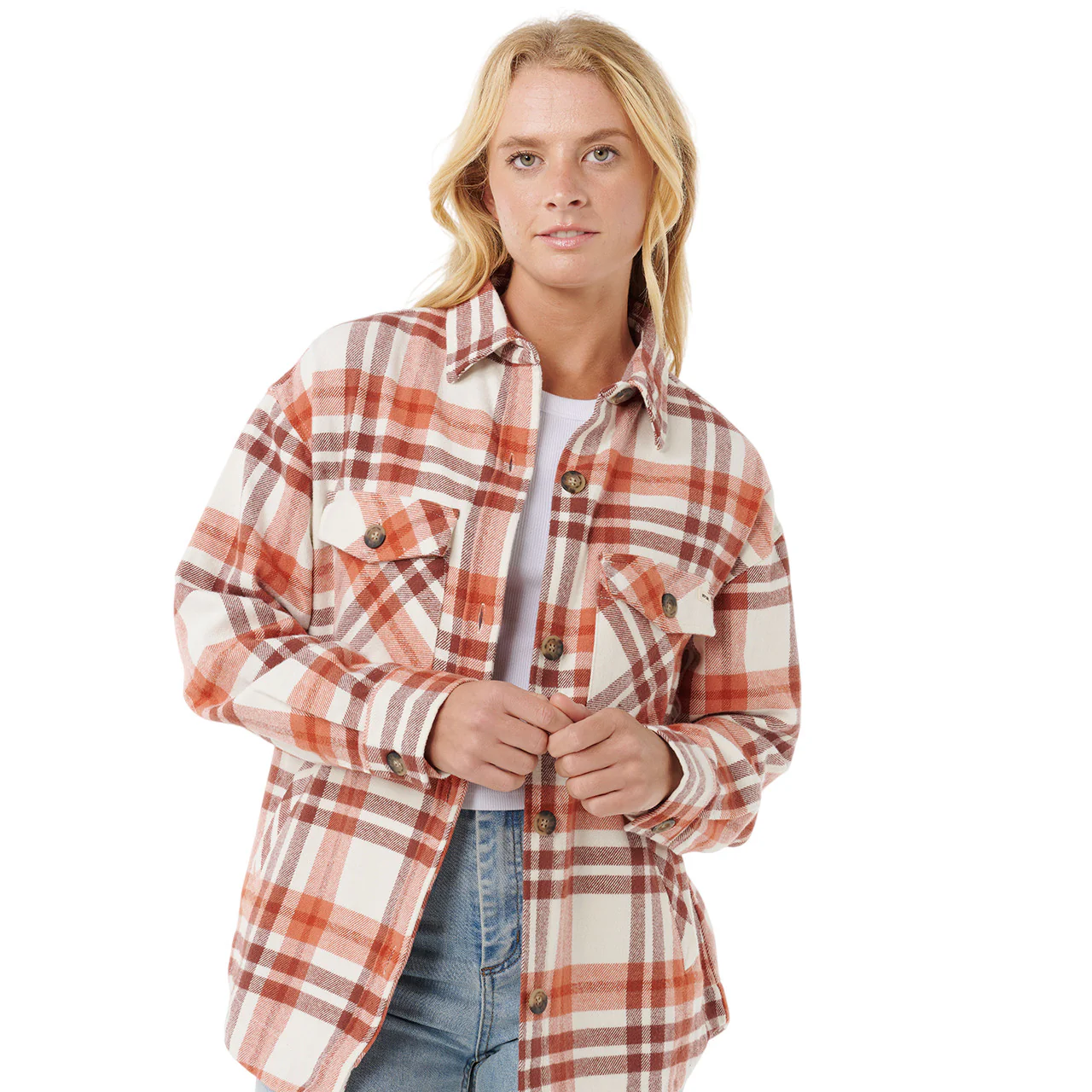 Rip Curl Oceanic L/S Flannel Shirt - Brick – Image 4