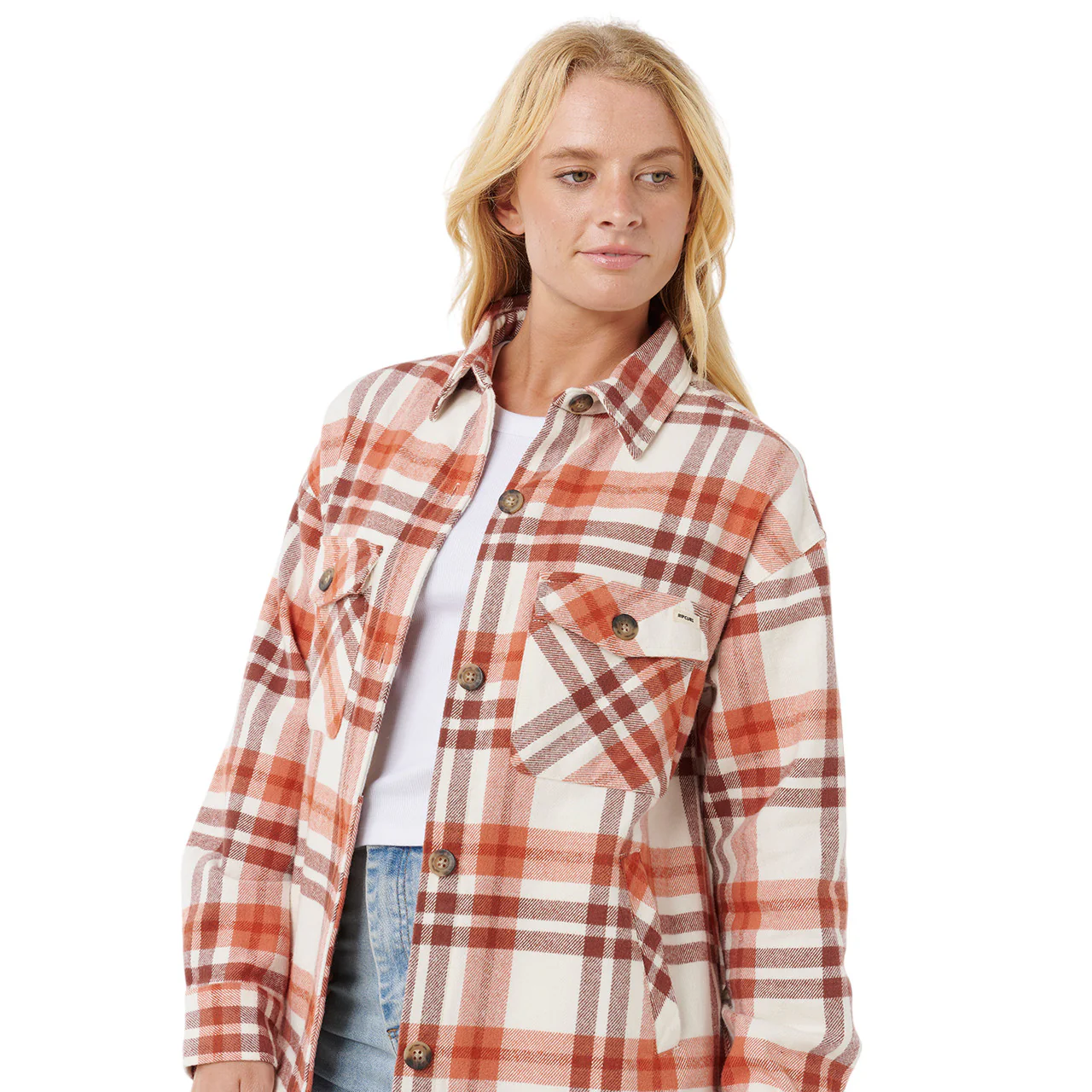 Rip Curl Oceanic L/S Flannel Shirt - Brick – Image 5