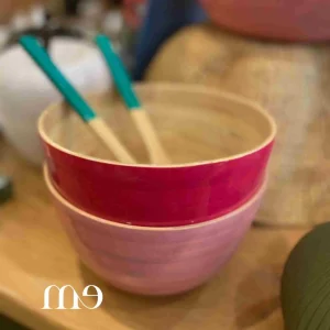 Saladier en bambou laqué 22×14 cm Albert