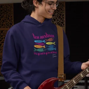 SWEAT HOMME PATRICK SEBASTIEN "LES SARDINES" MULTICOLORES