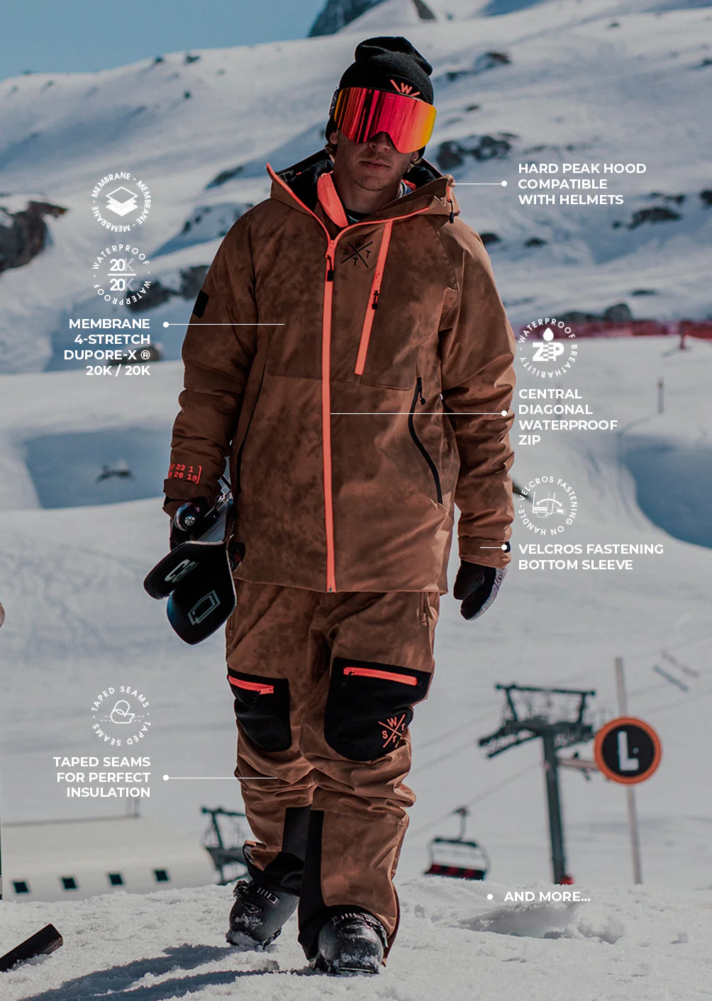 Veste de ski Venom - Marron Tie and Dye