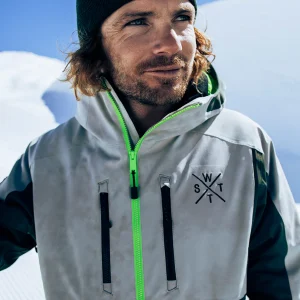 Veste de ski X-Blow - Gris Tie and Dye et Vert Fluo