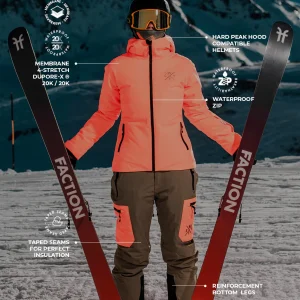 Veste de ski X-Ices - Corail Fluo