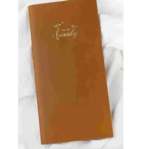 Etui livret de famille en cuir Barnabé aime le café