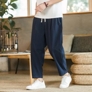 pantalon homme lin