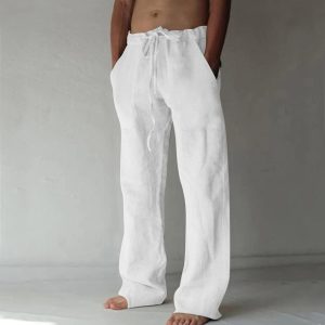 pantalon homme lin