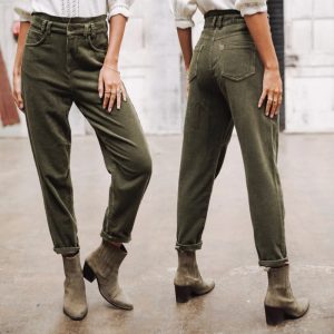 pantalon velours femme