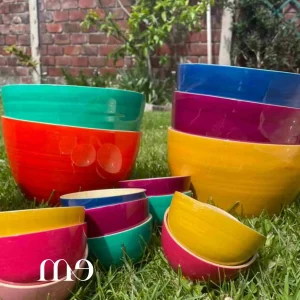 Saladier en bambou laqué 26×16 cm Albert